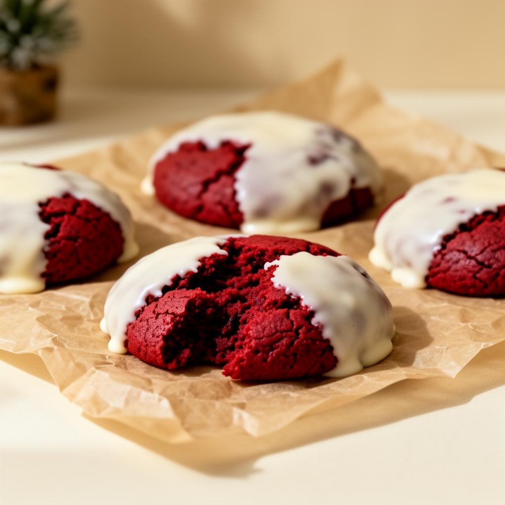 Galletas red velvet con chocolate blanco
